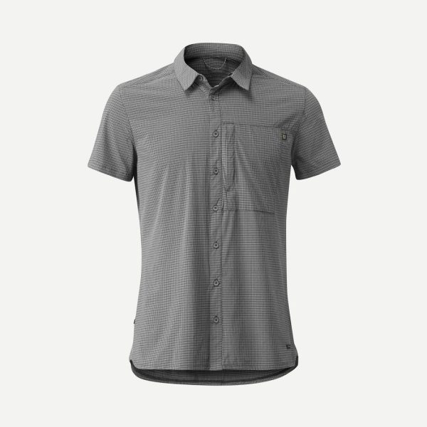 Men’s Trekking Shirt Short-sleeved Stretch - Travel 500 Grey Online Sale