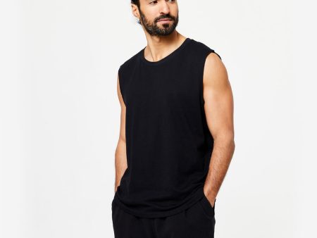 Men s Straight-Cut Crew Neck Stretchy Cotton Fitness Tank Top 500 Discount