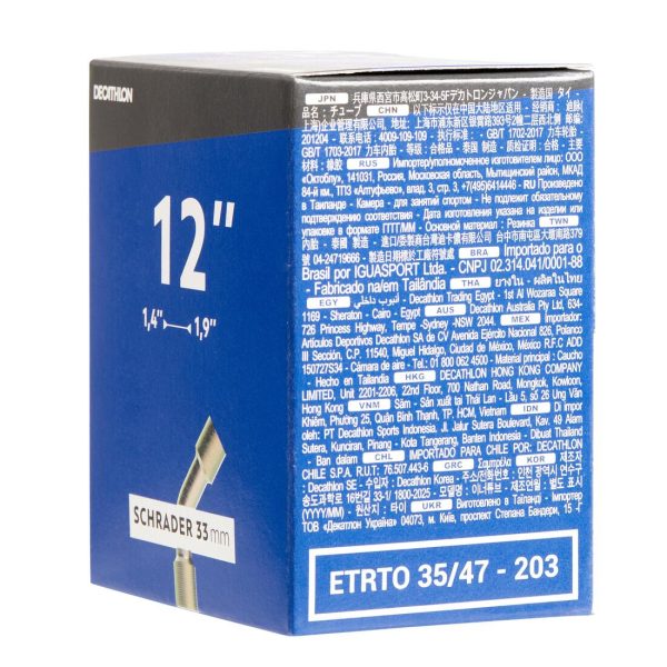 12 x1.4 1.9  Bent Schrader Valve Inner Tube (33mm) Online now