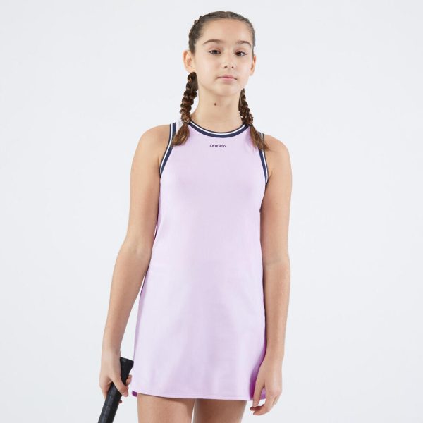 Girls  Tennis Dress Straight-cut - TDR 500 Navy mauve on Sale