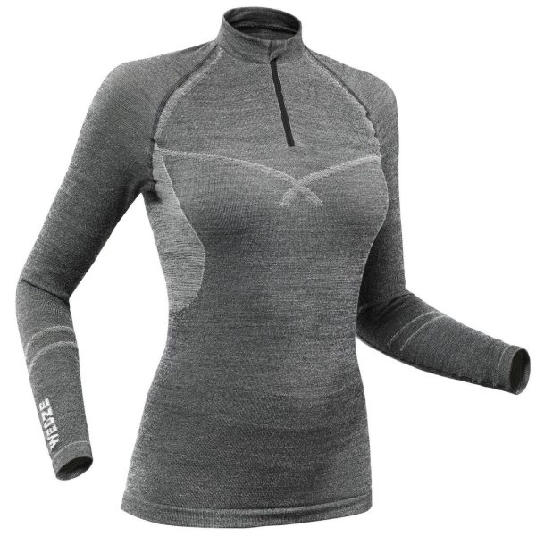 Wedze 900 Women s Ski Base Layer Top - Wool - 1 2 Zip Online