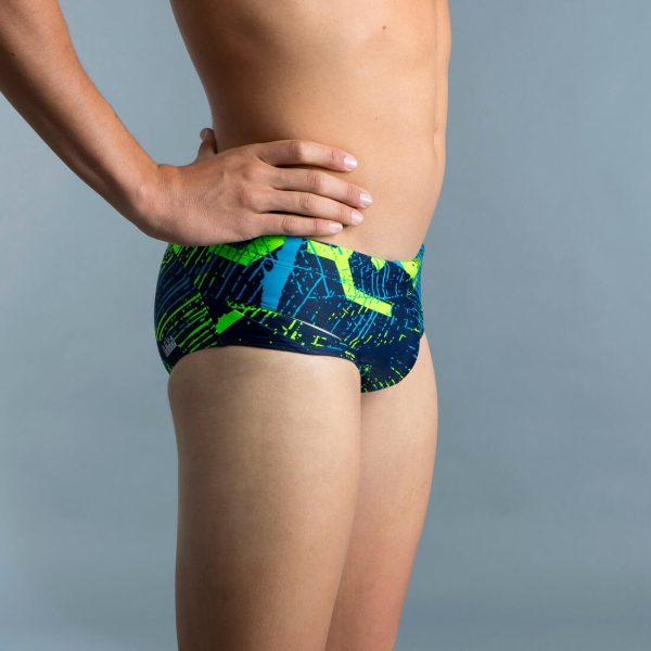 Men’s Swimming Square-Cut Trunks - 900 Koli Green Supply