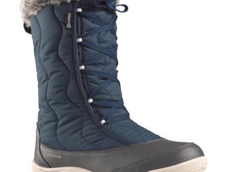 Women s High Snow Boots Laced Waterproof - SH500 X-Warm Supply