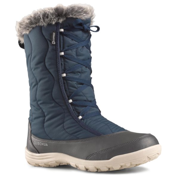 Women s High Snow Boots Laced Waterproof - SH500 X-Warm Supply