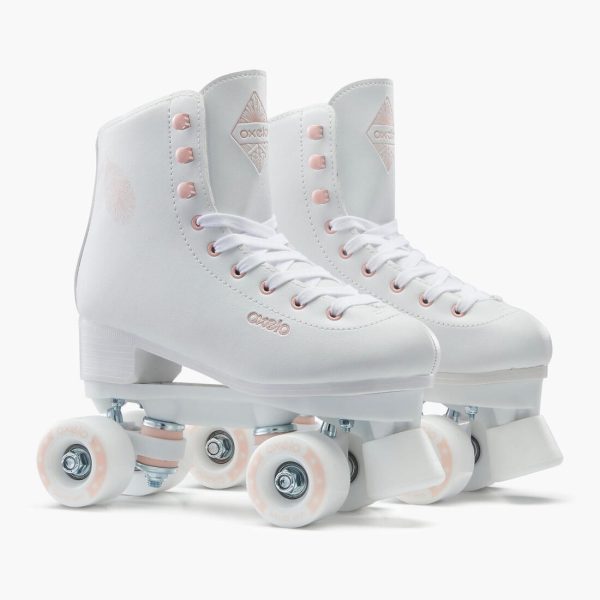 Kids & Adult Artistic Roller Skating Quad Skates - 100 White Supply