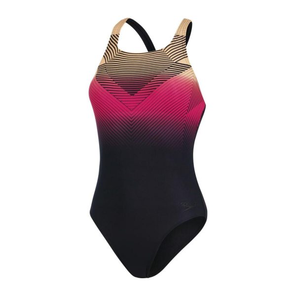 Women s Swimsuit Eco Placement Medalist - Black Magenta For Cheap