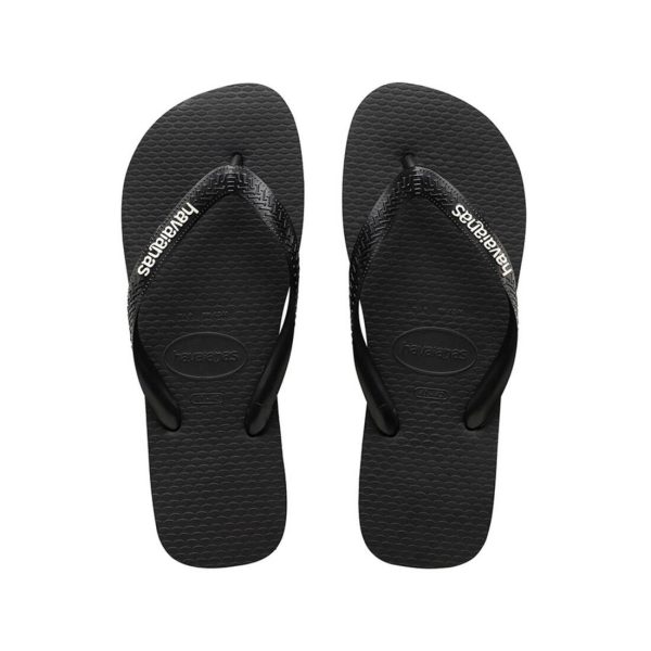 Havaianas Men s Flip Flops Rubber Logo - Black Glacial White Fashion