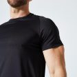 Men s Fitness Breathable Odour Control Regular-Fit Crew Neck T-Shirt - Black Hot on Sale