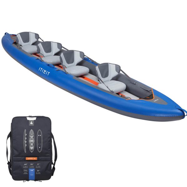 Inflatable Touring Kayak Drop Stitch Floor 2-4 Person - X100 Cheap