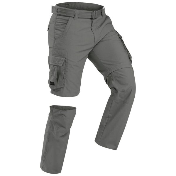 Men s Travel Trekking Cargo Trousers Zip-Off -Travel 100 Khaki Online