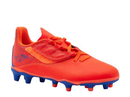 Kipsta Viralto I Easy FG Kid s Soccer Boots - Dry Ground - Rip-tab - Orange Blue Discount