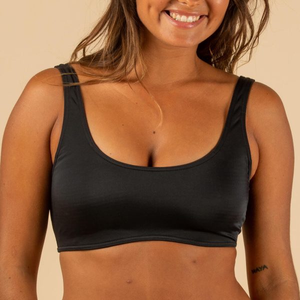 Women s Crop Top w  Removable Cups - Aurely Black For Cheap