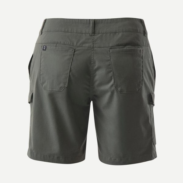 Women’s Trekking Cotton Cargo Shorts - Travel 100 Dark Green Online