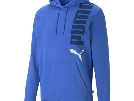 Puma ESS+ Logo Lab Men s Hoodie FL - Blue Hot on Sale