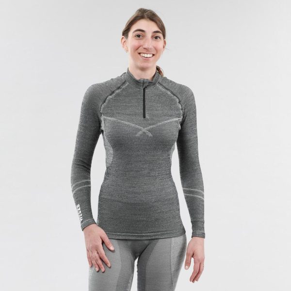 Wedze 900 Women s Ski Base Layer Top - Wool - 1 2 Zip Online