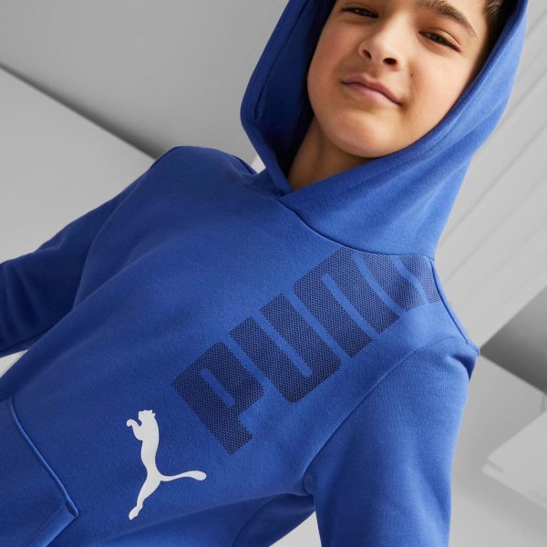 Puma ESS+ Logolab Boy s Hoodie FL B - Blue Online Hot Sale