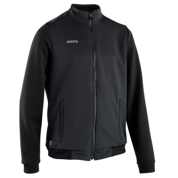 Essential Kid s Football Training Jacket - Black & Grey Cheap