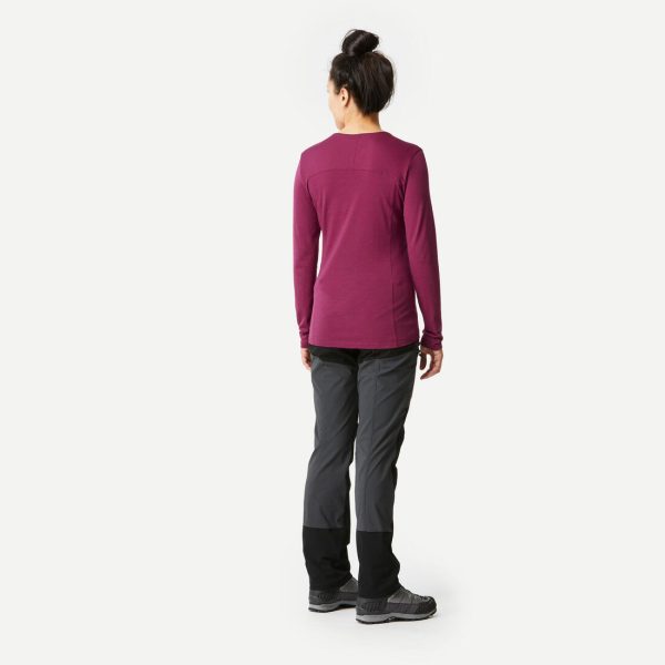 Women’s T-shirt Long-sleeved Merino Wool - MT500 For Sale