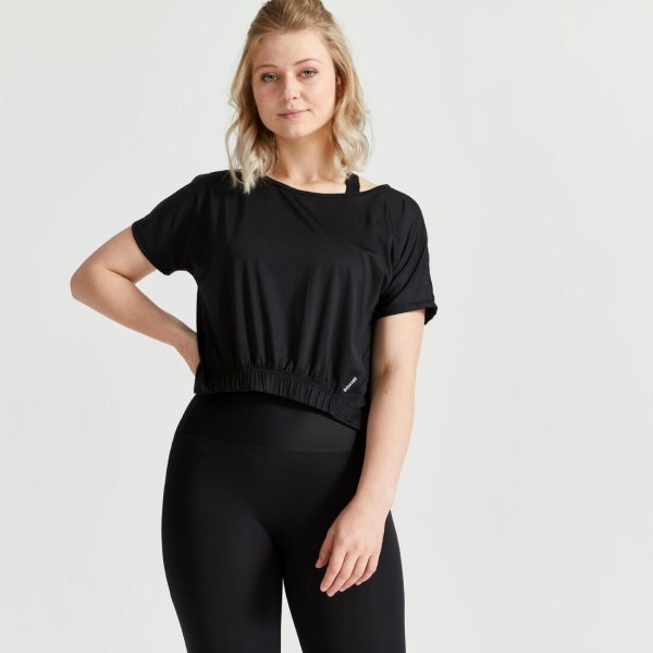 Loose Fitness Crop T-Shirt - Black Online Hot Sale