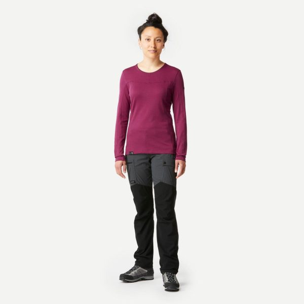 Women’s T-shirt Long-sleeved Merino Wool - MT500 For Sale