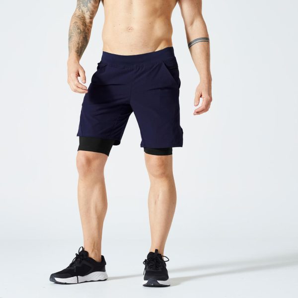 Men s Zip Pocket Breathable 2-in-1 Fitness Shorts Supply