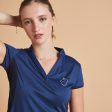 Women s Short-Sleeved Mesh Horse Riding Polo Shirt 500 - Dark Blue Navy Online now