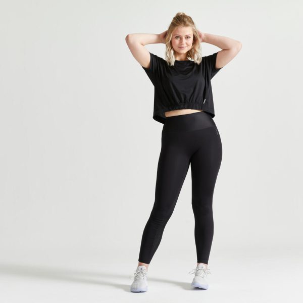 Loose Fitness Crop T-Shirt - Black Online Hot Sale