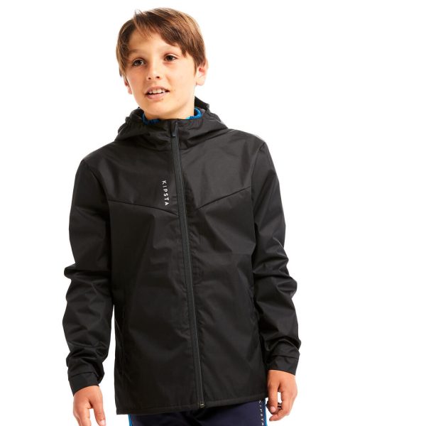 Kipsta T500 Kid s Football Jacket - Rainproof - Black Sale