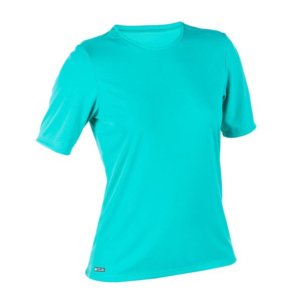 Women’s Surfing T-Shirt Short-Sleeved Anti UV - Malou Turquoise Online now